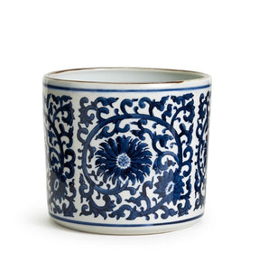 Blue and White Lotus Flower Cache Pot
