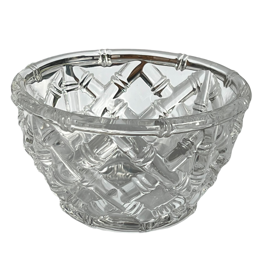 Vintage Tiffany & Co. Glass Bamboo Lattice Design Bowl 9