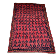 Persian Balouch Rug, Navy & Red