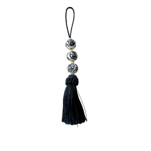 Blue & White Chinoiserie Chic Double Happiness Tassel, Triple