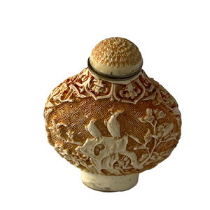 Chinese Ivory Carved Resin Snuff Bottle Agricultural Motif
