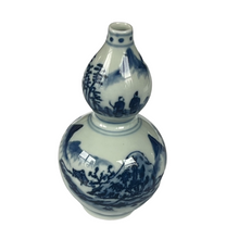 Blue and White Chinoiserie Bud Vase