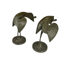Pair of Vintage Bronze Cranes