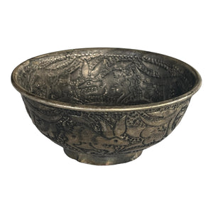 Primitive Fauna and Flora Hammered Silver Alloy Offering Bowl- Small