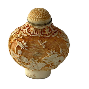 Chinese Ivory Carved Resin Snuff Bottle Agricultural Motif