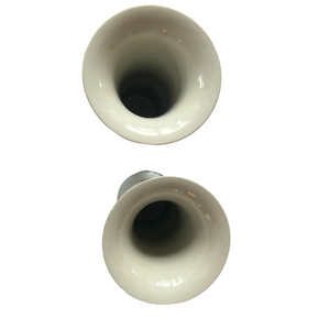 Pair of Vintage Blue and White Chinoiserie Beaker Vases