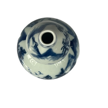 Blue and White Chinoiserie Bud Vase