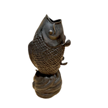 Pair of Koi Fish Sculptures, Bronze