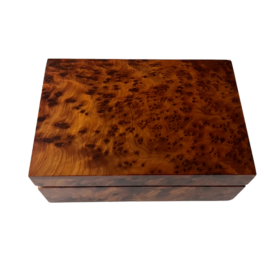 Hand Carved Burled Wood Box