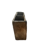 Vintage Chinese Stoneware Chop Stick Holder, Twin Wall Pocket Vase