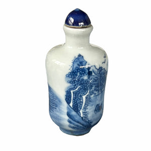 Antique Blue and White Porcelain Snuff Bottle