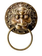 Brass Foo Dog Door Knocker, Small
