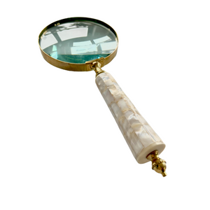 Mother of Pearl and Brass Magnifying Glass