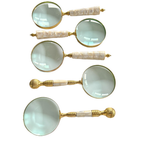 Mother of Pearl and Brass Magnifying Glass
