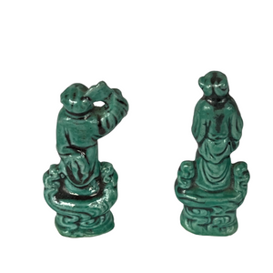 Pair of Antique Chinese Porcelain Miniature Immortals Figurines