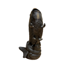 Pair of Koi Fish Sculptures, Bronze