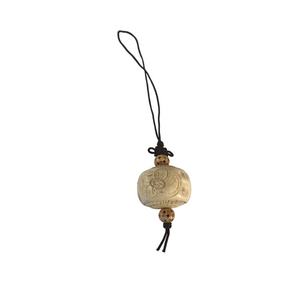 Chinese Carved Bone Ball Ornament, Fish Motif