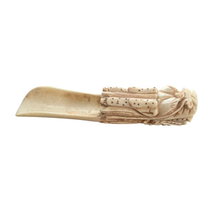 Chinese Carved Bone Apple Corer, Dragon Motif 18th Century