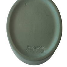 Vintage Teal Green Jasperware Wedgwood Oval Shell Trinket Box
