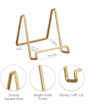 Brushed Gold Square Wire Easel / Plate Stand