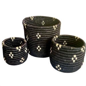 Handwoven African Drum Basket, Large