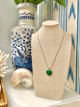 Handcarved Malachite Heart Pendant Necklace