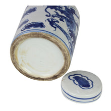 Chinoiserie Blue and White Dragon Tea Jar