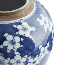 Blue and White Chinoiserie Ming Jar Plum Blossom