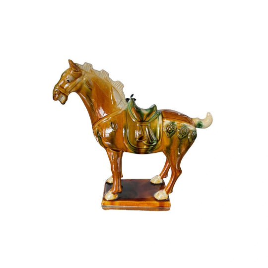 Tang Dynasty Tri-Color Glazed Ceramic Horse Statue
