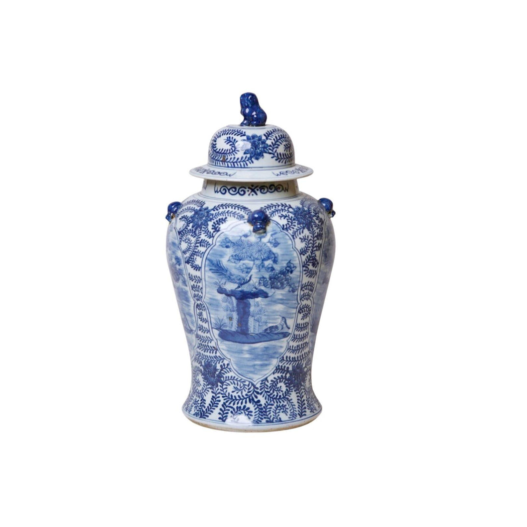 Chrysanthemum Panel Lidded Temple Jar, XL