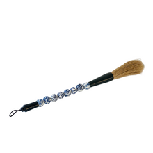 Vintage Calligraphy Brush, Blue and White Porcelain Chinoiserie Seasons Design Beads