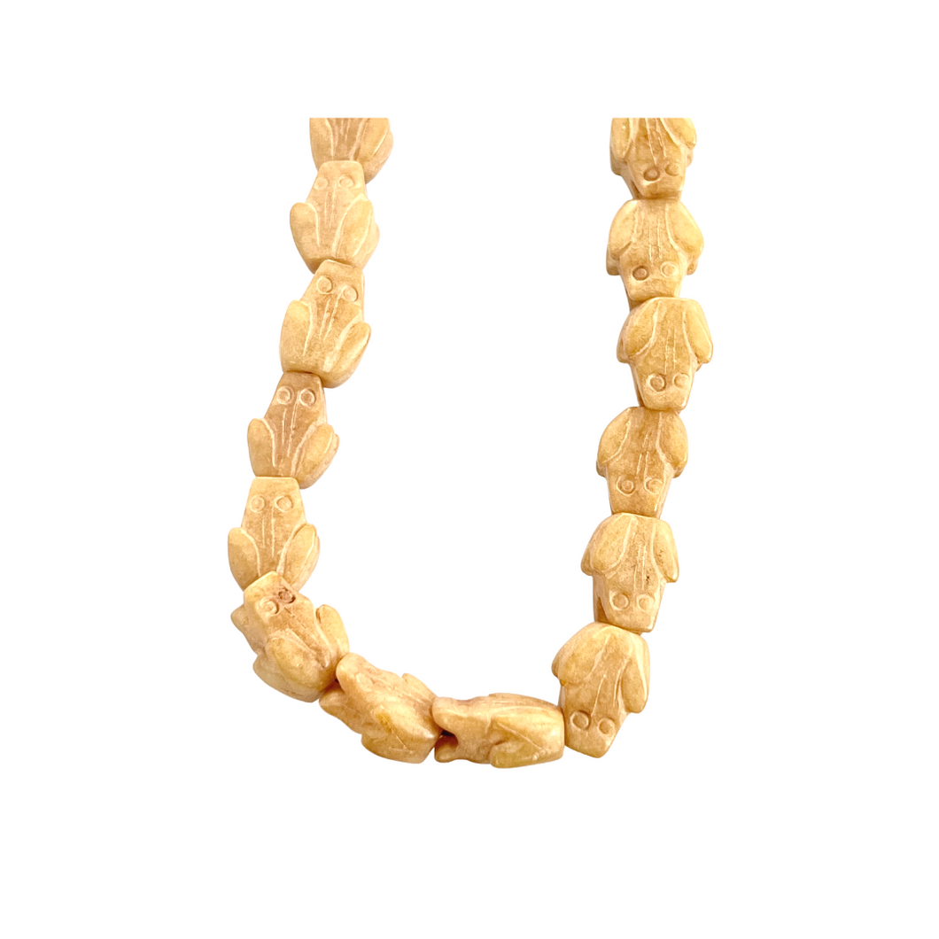 Vintage Chinese Jade Animal Bead, Frog