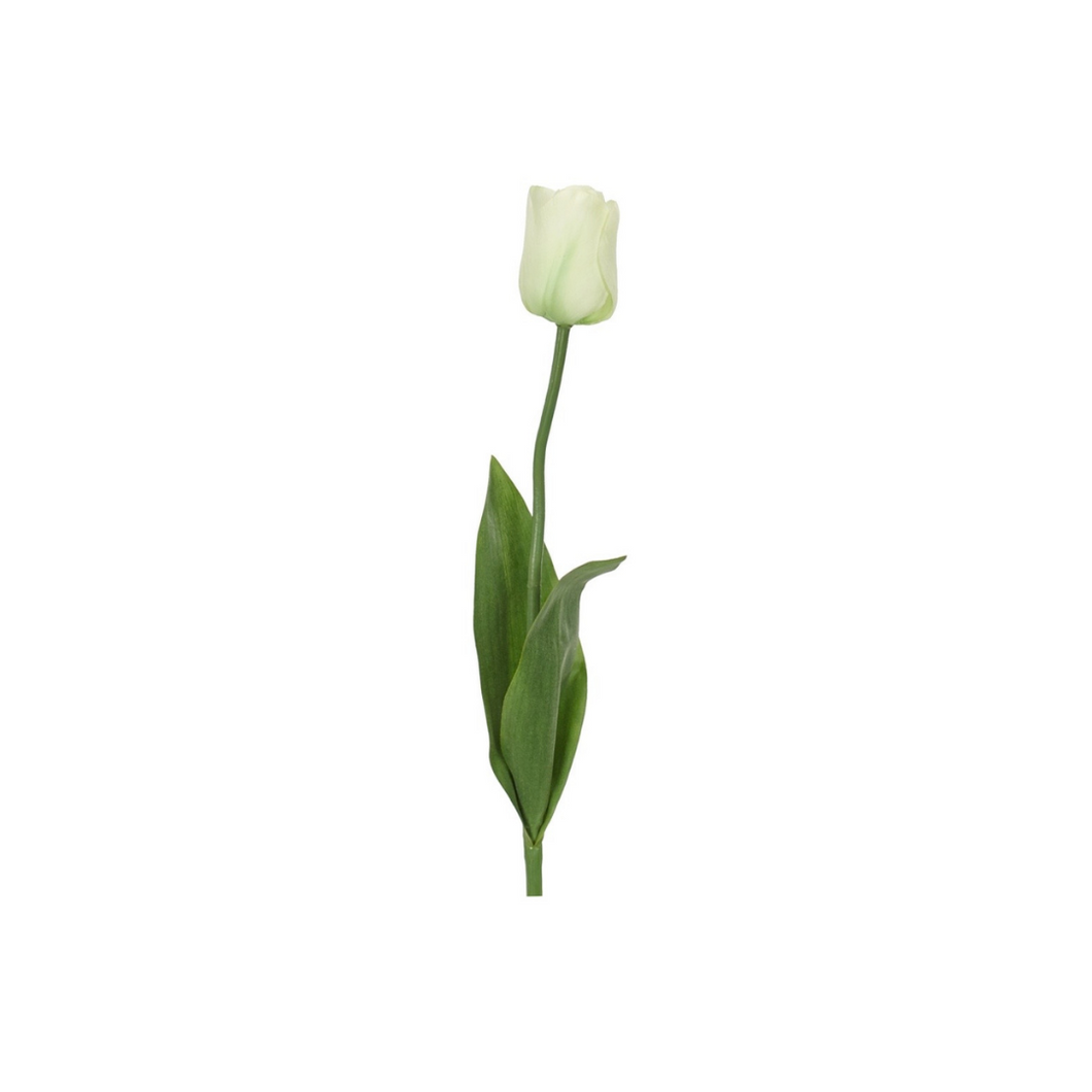 Lifelike Faux-Real White Tulip Stem -24