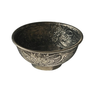 Primitive Fauna and Flora Hammered Silver Alloy Offering Bowl- Small