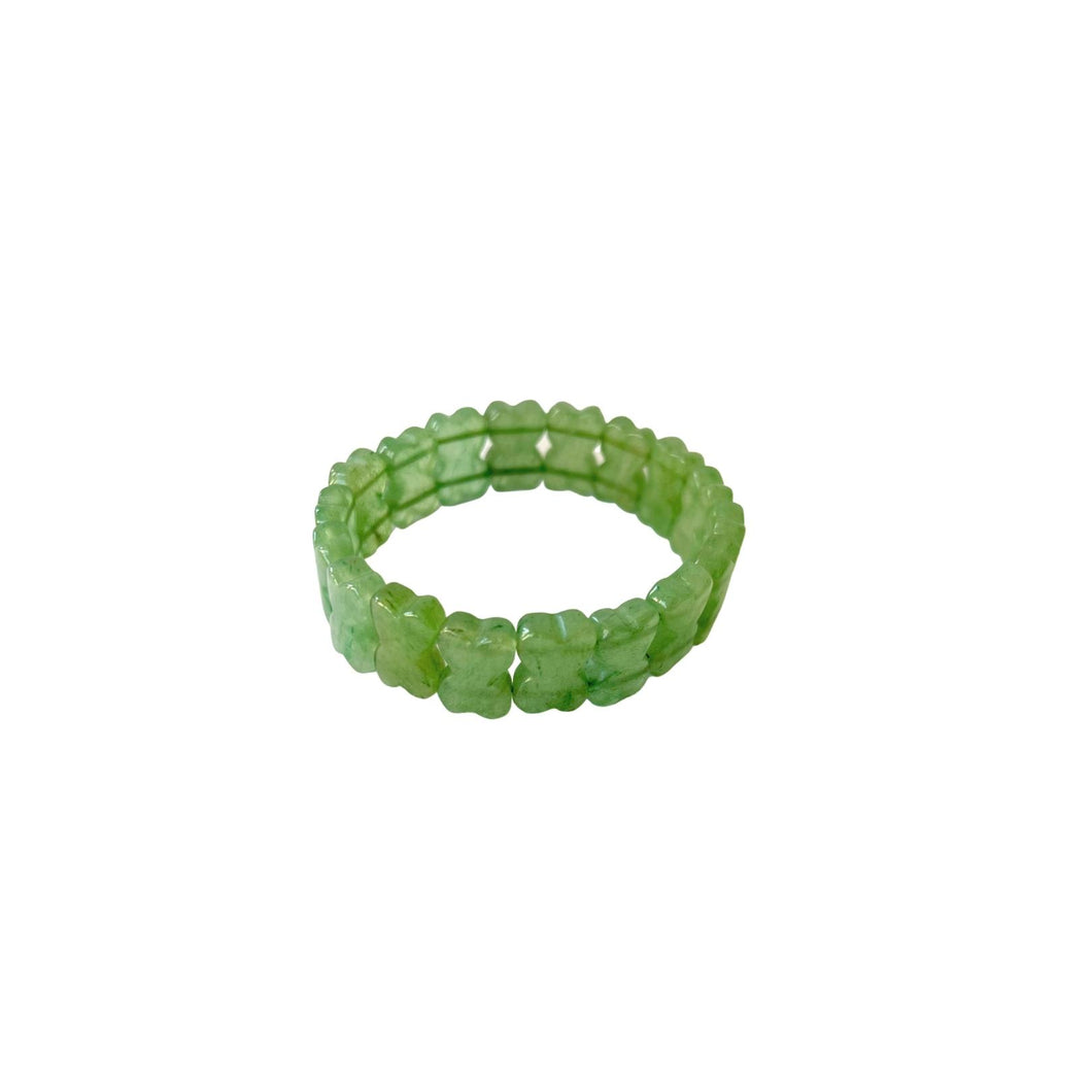 Jade Beaded Stretch Bracelet, X Link Bracelet