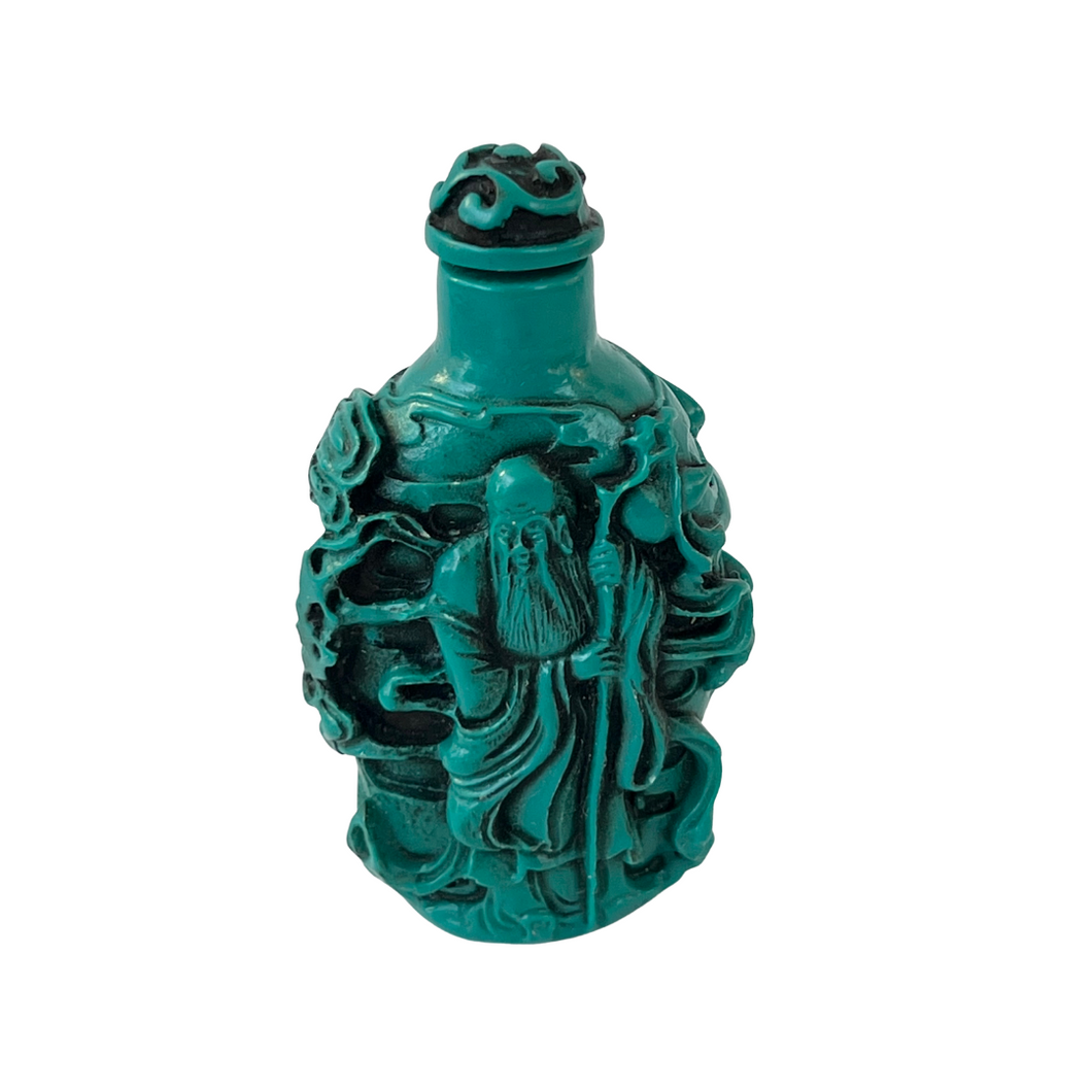 Hand Carved Resin Scholar Snuff Bottle