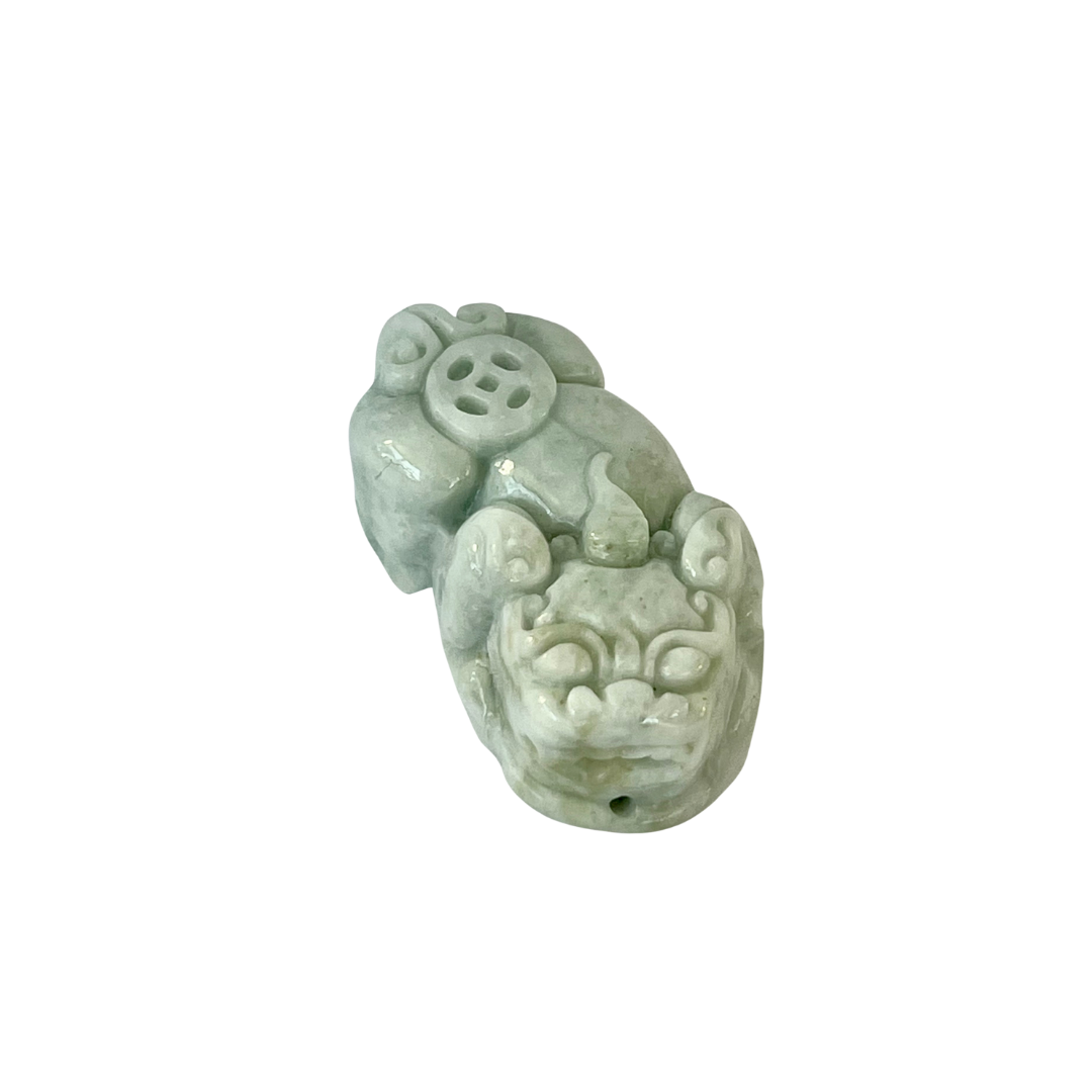 Vintage Chinese Jade Foo Dog Temple Lion Amulet Luxe Curations