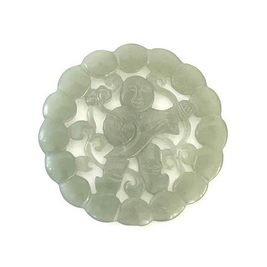 Vintage Chinese Jade Double Sided Amulet